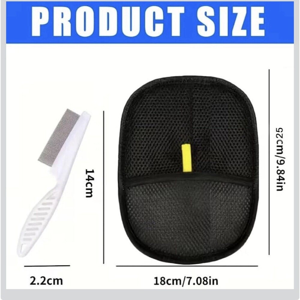 3 Pc Pet Hair Removal With Comb Reusable Electrostatic, Dog Cat Fur Remover  - Picture 7 of 7